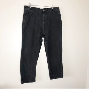 Everlane womens straight leg pants jeans hi rise black soft cropped ankle size16